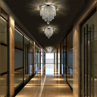 Lustre Cristal Argenté allumé ambiance