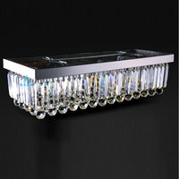 Lustre Rectangulaire Cristal Argenté Gouttes en situation