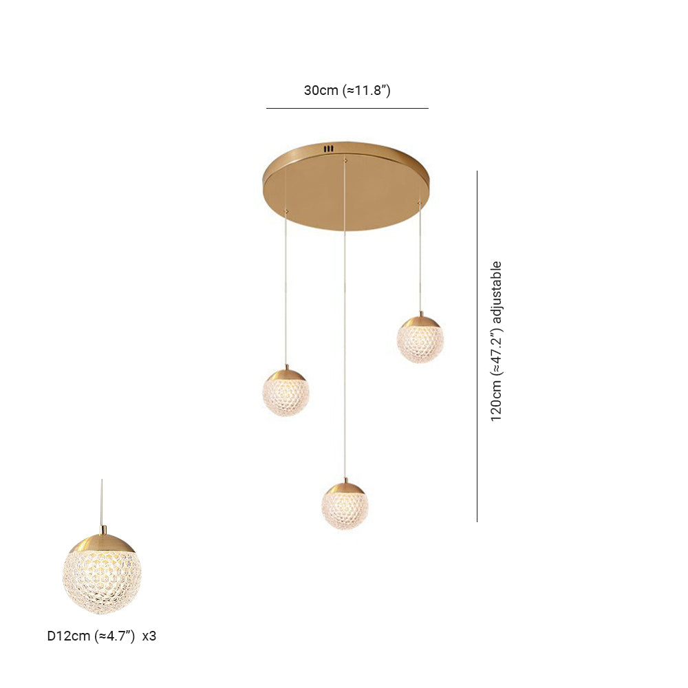 SPIRA - Lustre Moderne Bulle Doré en Acrylique Lumio™