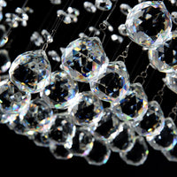 Lustre Rectangulaire Cristal Argenté Vague gros plan