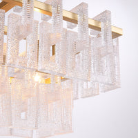Lustre Linéaire Verre Doré