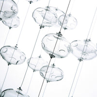 Lustre Verre Bulles Base Ronde pour Salle à Manger