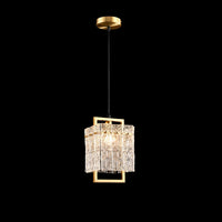 Suspension Carrée Verre Craquelé - Lumio