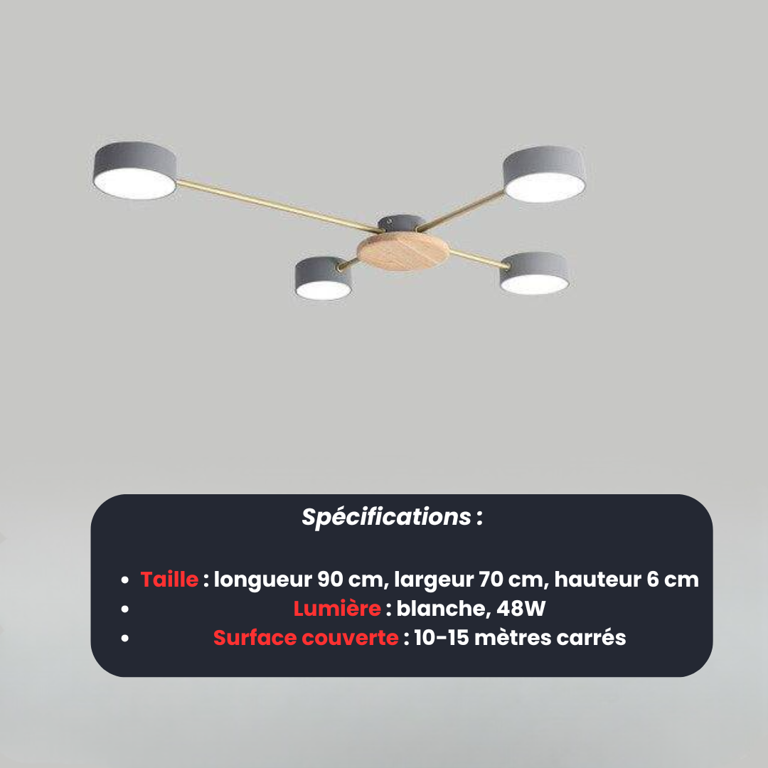 Plafonnier LED Puissant | Éclairage Moderne et Intense Lumio™