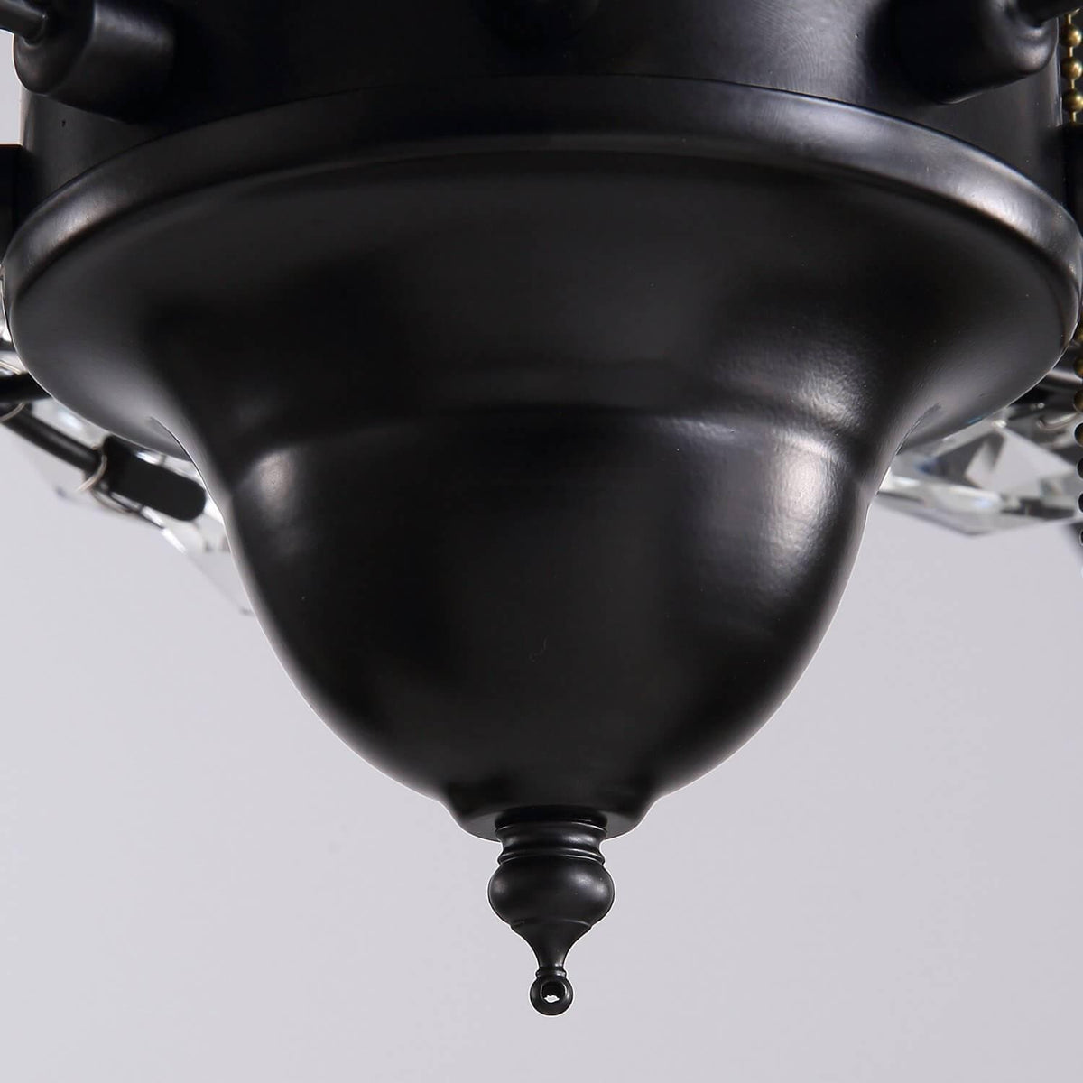 Détail du plafonnier ventilateur cristal