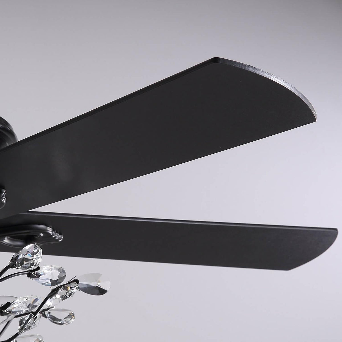 Plafonnier Ventilateur Branches Cristal Noir