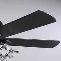 Plafonnier Ventilateur Branches Cristal Noir