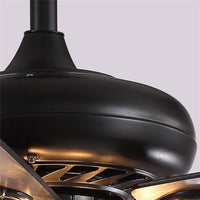 Plafonnier Ventilateur Cadre Noir Cristal