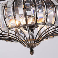 Plafonnier Ventilateur Cadre Noir Cristal