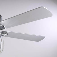 Plafonnier Ventilateur Rond Cristal Salle à Manger Argenté design