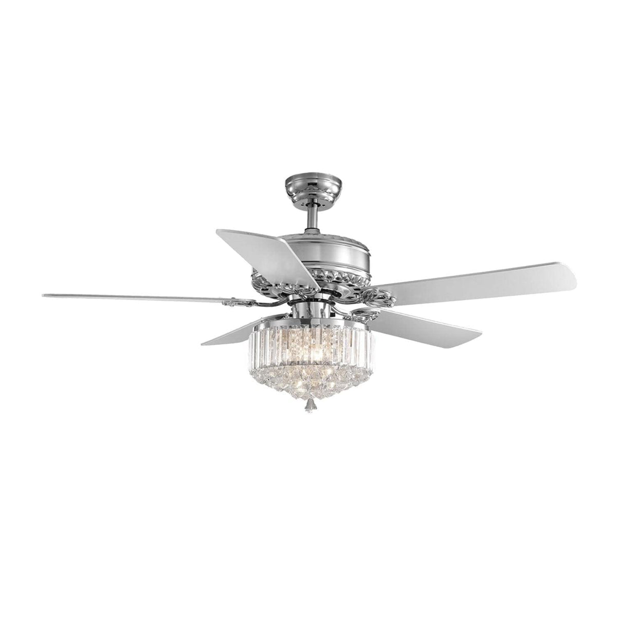 Détail du plafonnier ventilateur cristal