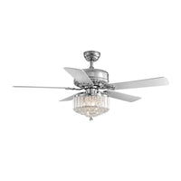 Détail du plafonnier ventilateur cristal