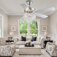 Plafonnier Ventilateur Cristal Cinq Pales