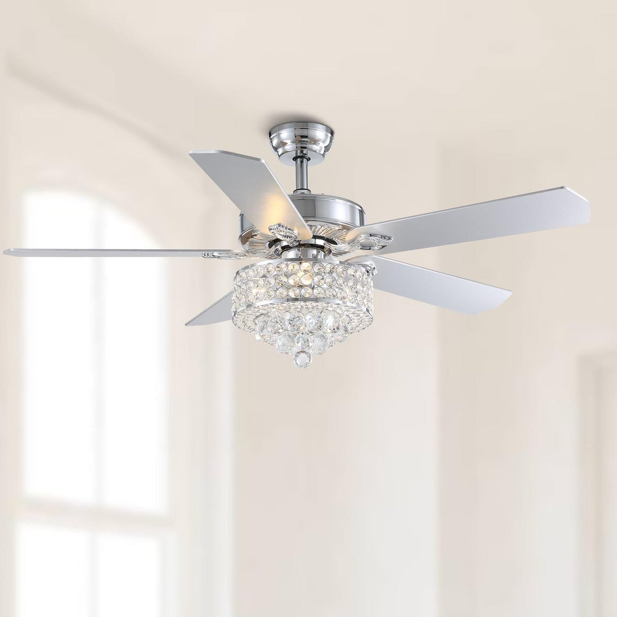 Plafonnier Ventilateur Cristal Cinq Pales