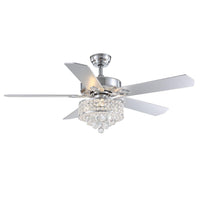 Plafonnier Ventilateur Cristal Cinq Pales