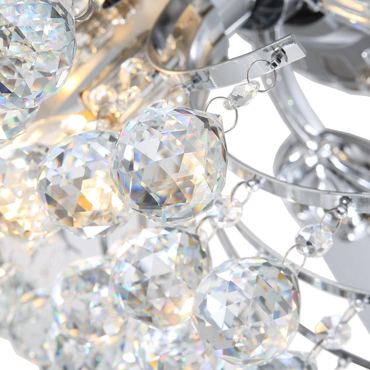 Plafonnier Ventilateur Cristal Gouttes avec 5 Pales