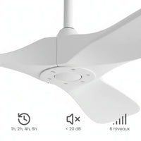 Plafonnier Ventilateur Silencieux Vintage Blanc au style rétro