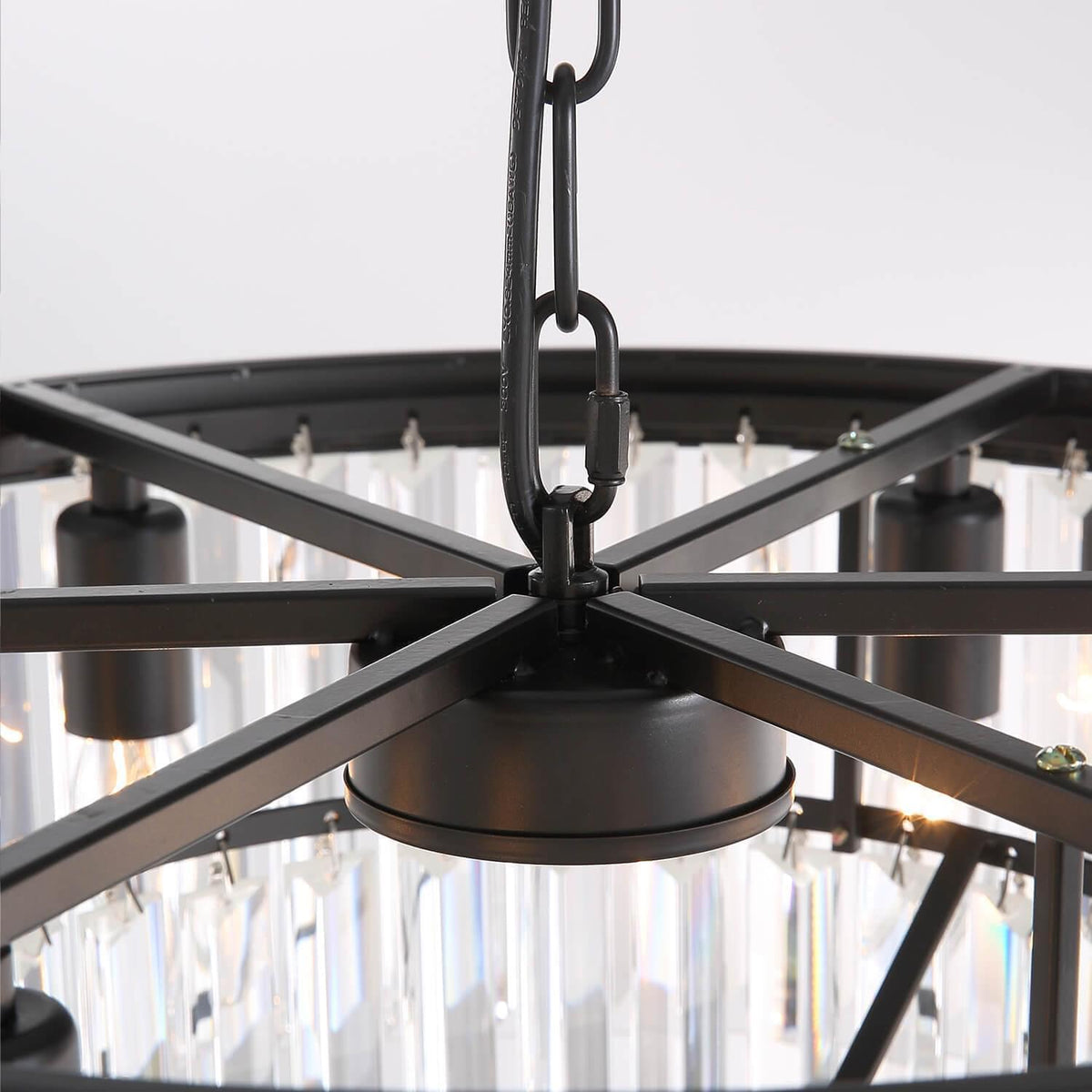 Lustre Étagé Cristal Noir salle à manger