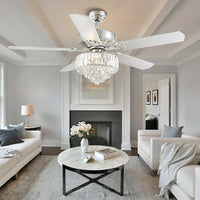 Plafonnier Ventilateur Cristal avec 5 Pales Noires