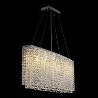 Lustre Rectangulaire Cristal Argenté Salle à Manger design