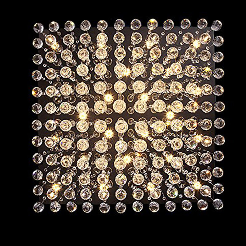 Lustre Carré Cristal Argenté Salle à Manger argenté