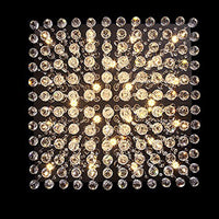 Lustre Carré Cristal Argenté Salle à Manger argenté