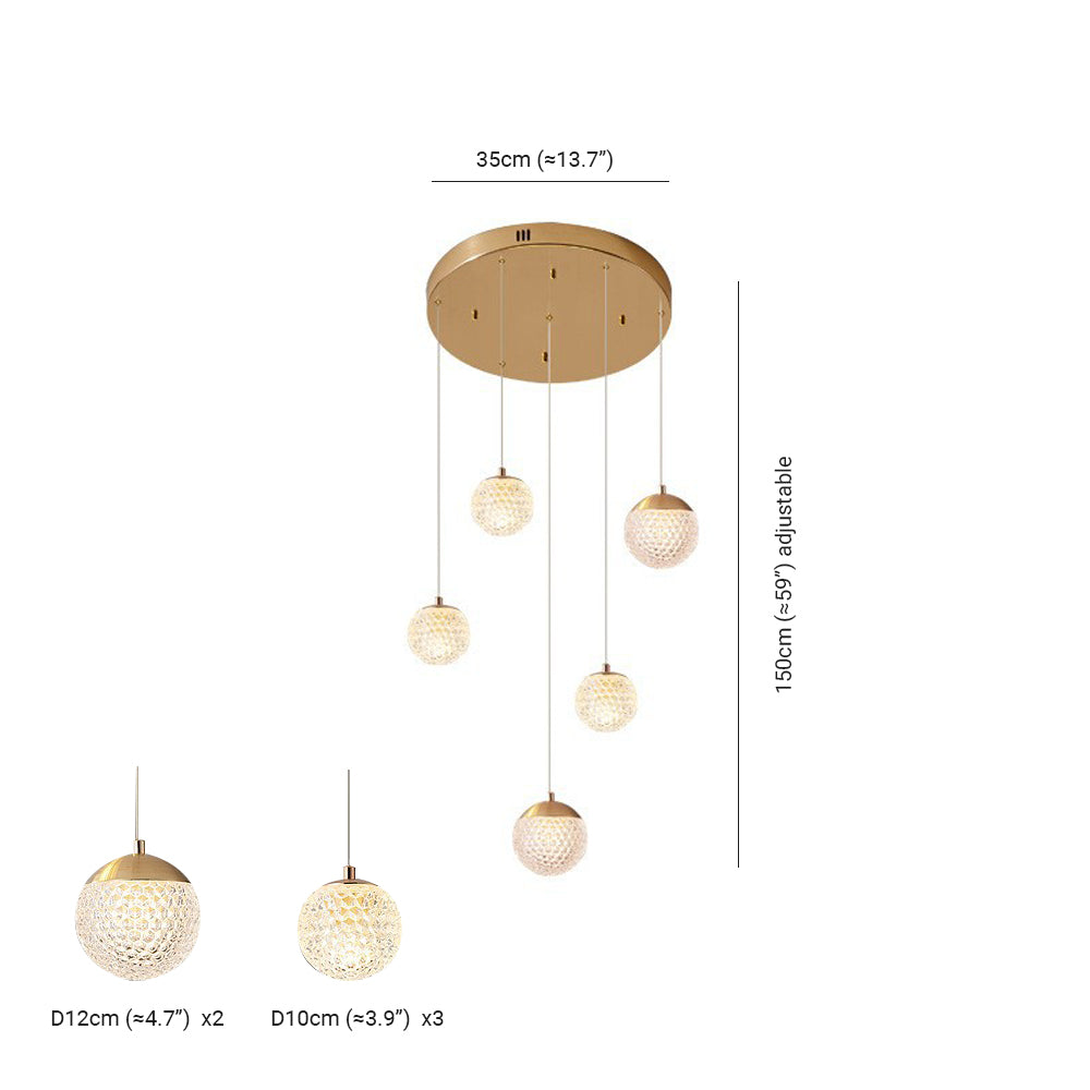 SPIRA - Lustre Moderne Bulle Doré en Acrylique Lumio™