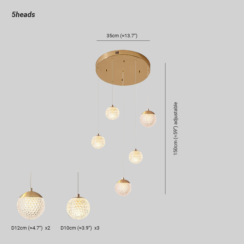 SPIRA - Lustre Moderne Bulle Doré en Acrylique Lumio™