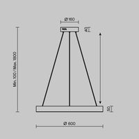 Câble réglable de la suspension anneau doré pour hauteur sous plafond, vue 12