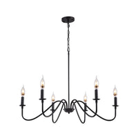 Lustre Métal Noir allumé ambiance