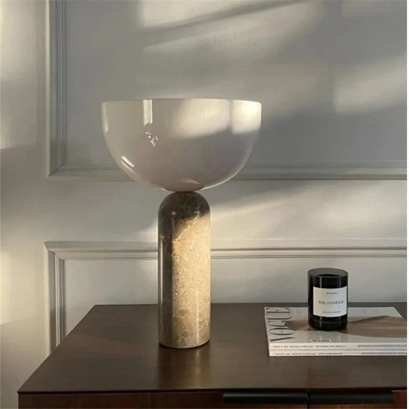 Lampe de Table Design Danois | Marbre & LED