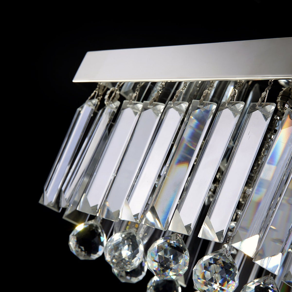Lustre Carré Cristal Argenté Couloir couloir