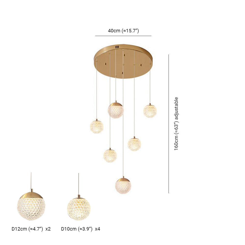 SPIRA - Lustre Moderne Bulle Doré en Acrylique Lumio™