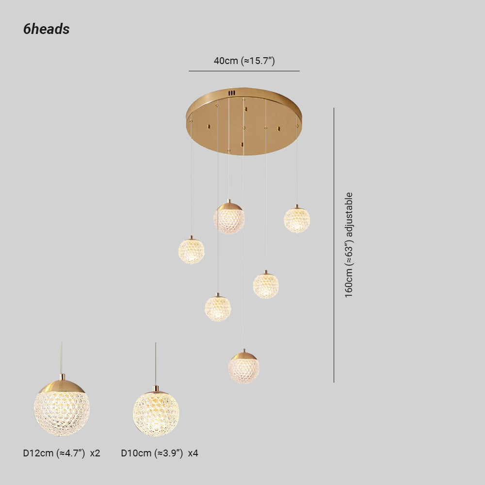 SPIRA - Lustre Moderne Bulle Doré en Acrylique Lumio™
