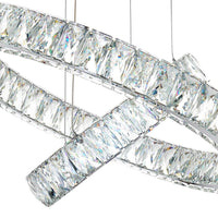 Lustre Anneau Cristal Argenté salle à manger