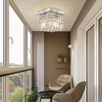 Plafonnier Carré Cristal Argenté vue d'ensemble