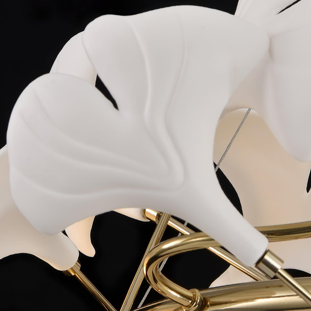 OPULCE - Lustre Dorée en Métal et Céramique Florale Lumio™
