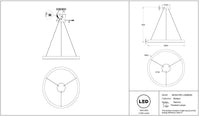 Détail de la structure dorée de la suspension anneau doré Maëlle, vue 14