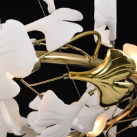 OPULCE - Lustre Dorée en Métal et Céramique Florale Lumio™