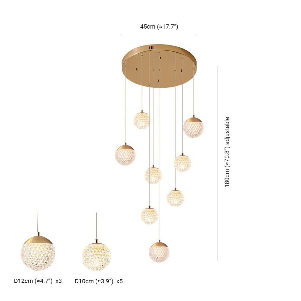 SPIRA - Lustre Moderne Bulle Doré en Acrylique Lumio™