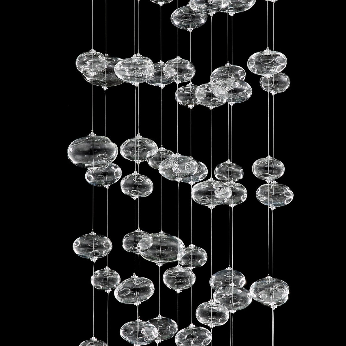 Lustre Verre Bulles Base Ronde pour Salle à Manger
