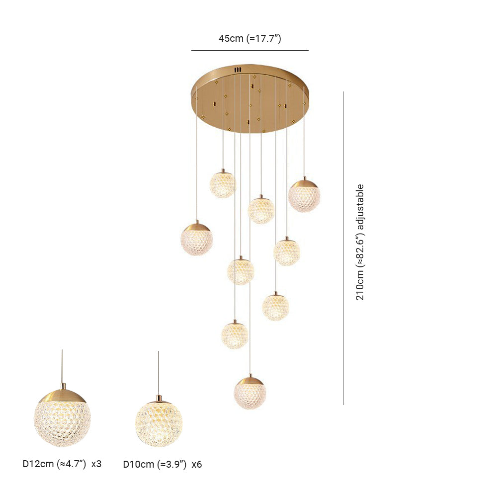 SPIRA - Lustre Moderne Bulle Doré en Acrylique Lumio™