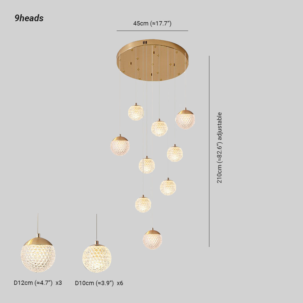 SPIRA - Lustre Moderne Bulle Doré en Acrylique Lumio™