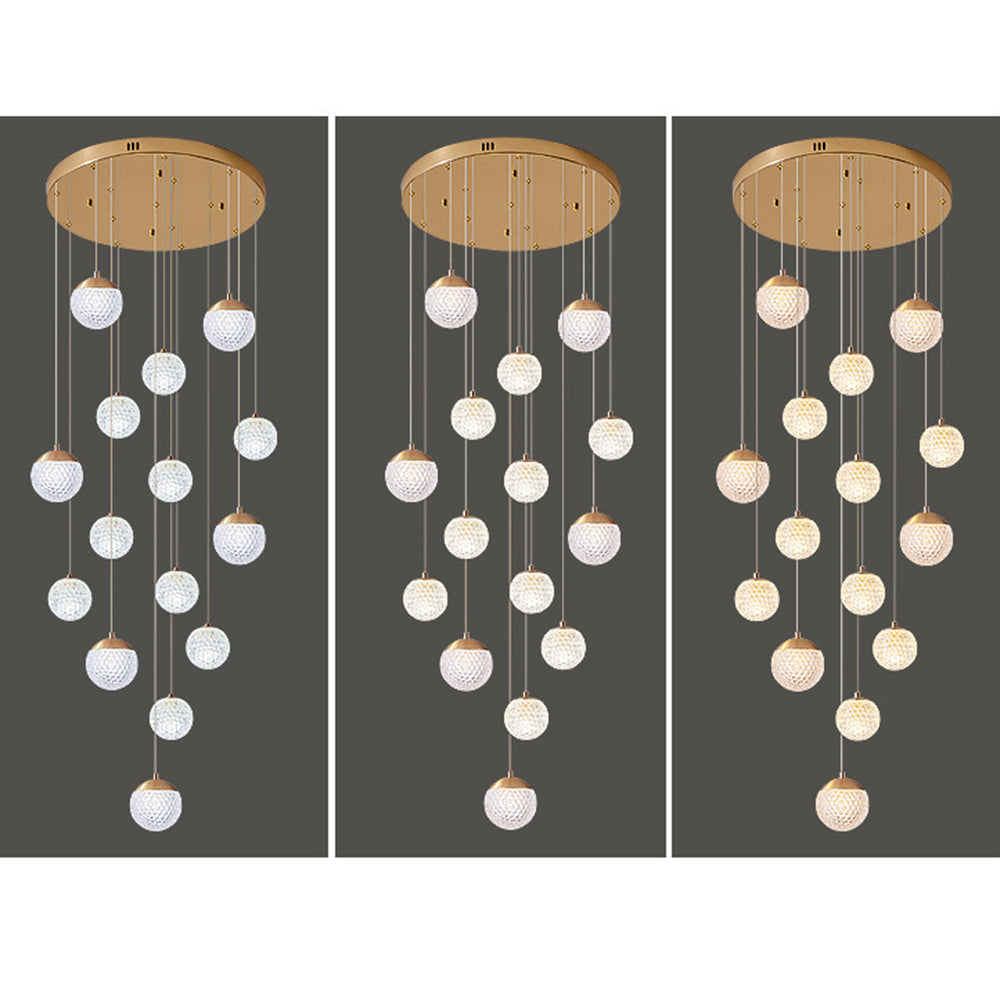 SPIRA - Lustre Moderne Bulle Doré en Acrylique Lumio™