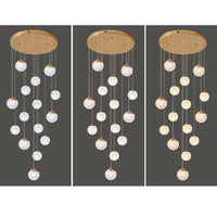 SPIRA - Lustre Moderne Bulle Doré en Acrylique Lumio™