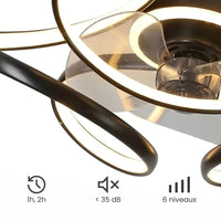 Plafonnier Ventilateur Silencieux Design Artistique LED dans une chambre