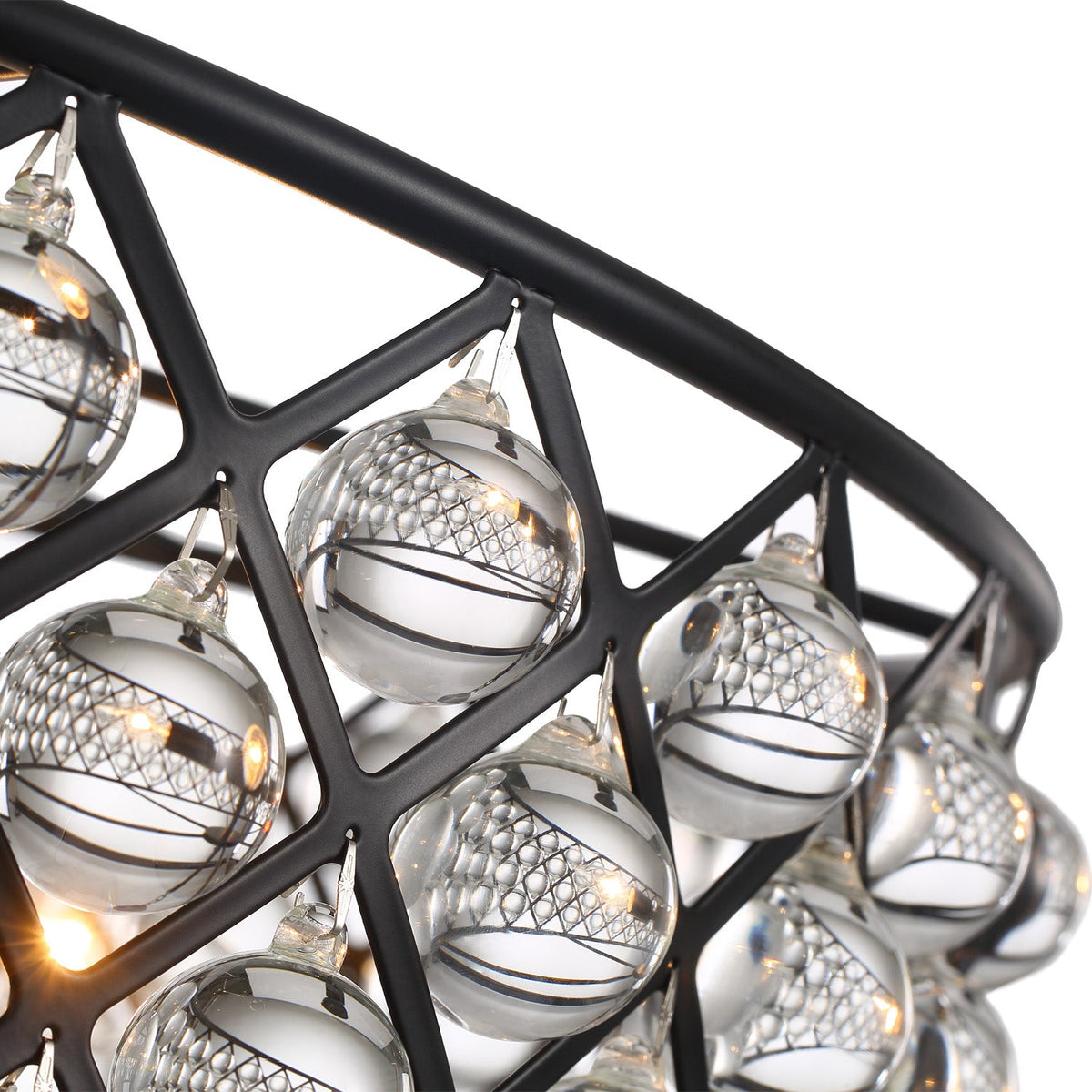 Lustre Rond Cristal Noir