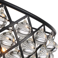 Lustre Rond Cristal Noir