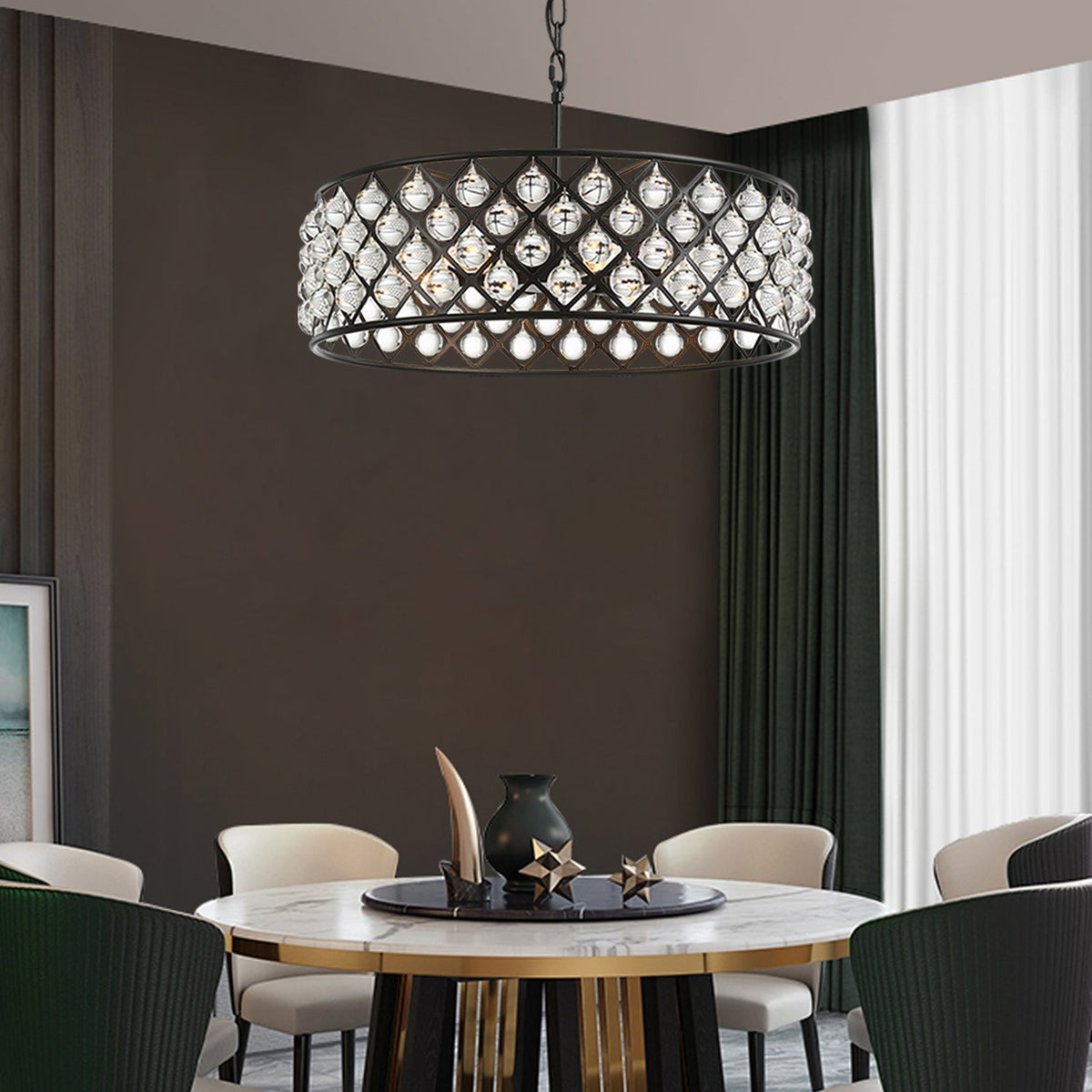 Détail du lustre cristal