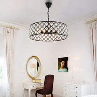 Lustre Rond Cristal Noir gros plan